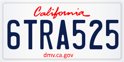 CA license plate 6TRA525