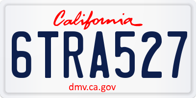 CA license plate 6TRA527