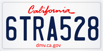 CA license plate 6TRA528