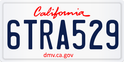 CA license plate 6TRA529