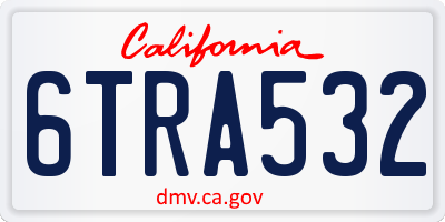 CA license plate 6TRA532