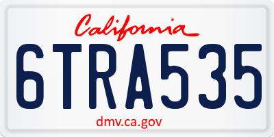 CA license plate 6TRA535