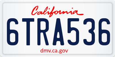 CA license plate 6TRA536