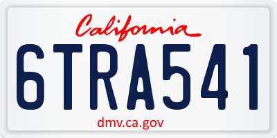 CA license plate 6TRA541