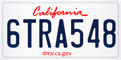CA license plate 6TRA548
