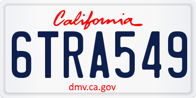CA license plate 6TRA549