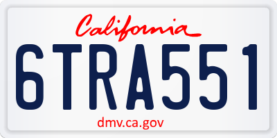 CA license plate 6TRA551