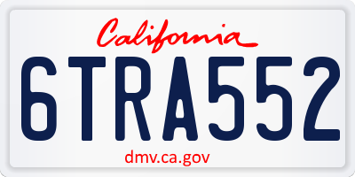 CA license plate 6TRA552