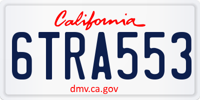 CA license plate 6TRA553