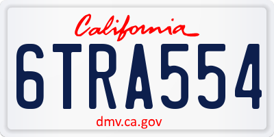 CA license plate 6TRA554