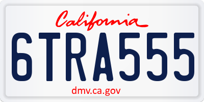 CA license plate 6TRA555