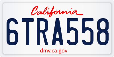 CA license plate 6TRA558