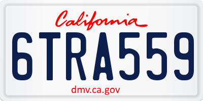 CA license plate 6TRA559