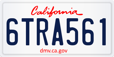 CA license plate 6TRA561