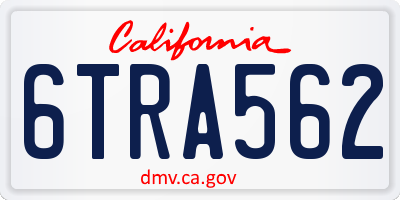 CA license plate 6TRA562