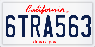 CA license plate 6TRA563