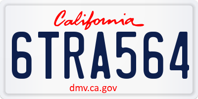CA license plate 6TRA564