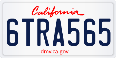CA license plate 6TRA565
