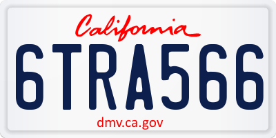 CA license plate 6TRA566