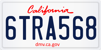 CA license plate 6TRA568