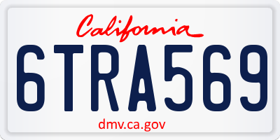CA license plate 6TRA569