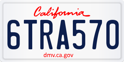 CA license plate 6TRA570