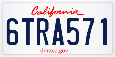 CA license plate 6TRA571