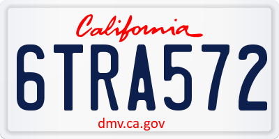CA license plate 6TRA572