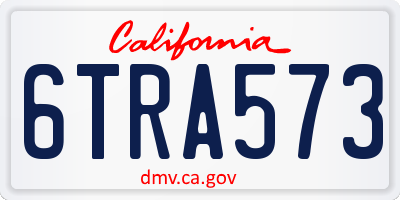 CA license plate 6TRA573