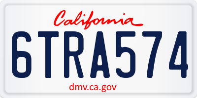 CA license plate 6TRA574