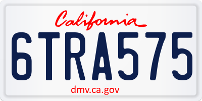 CA license plate 6TRA575