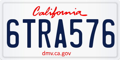 CA license plate 6TRA576