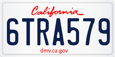 CA license plate 6TRA579