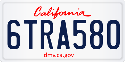 CA license plate 6TRA580