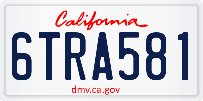 CA license plate 6TRA581