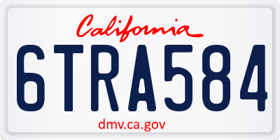 CA license plate 6TRA584