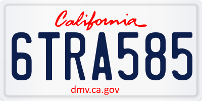 CA license plate 6TRA585