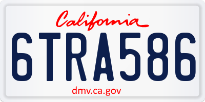 CA license plate 6TRA586