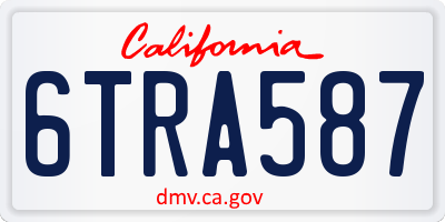 CA license plate 6TRA587