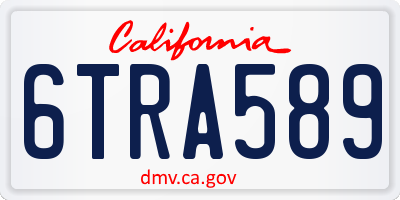CA license plate 6TRA589