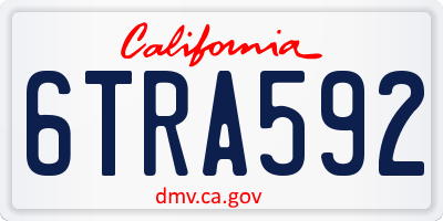 CA license plate 6TRA592