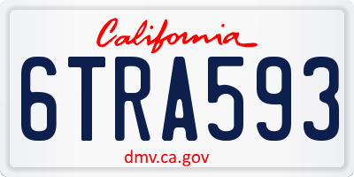 CA license plate 6TRA593