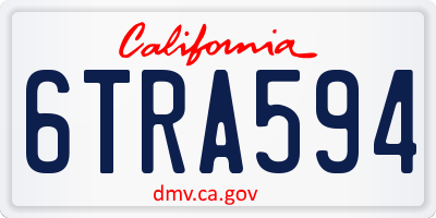 CA license plate 6TRA594