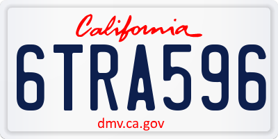 CA license plate 6TRA596