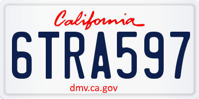 CA license plate 6TRA597