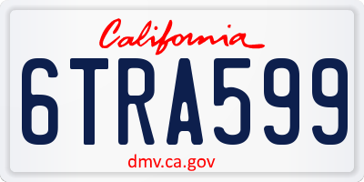 CA license plate 6TRA599