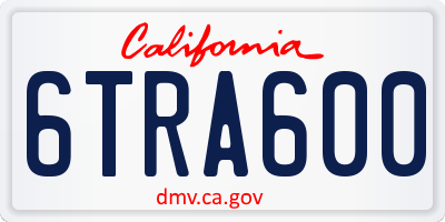 CA license plate 6TRA600