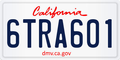 CA license plate 6TRA601