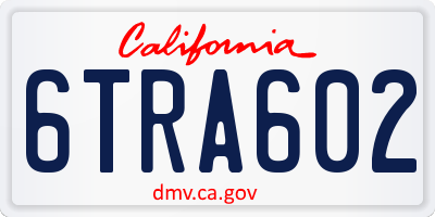 CA license plate 6TRA602