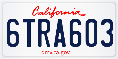 CA license plate 6TRA603